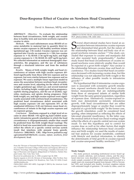 Dose-Response Effect of Cocaine on Newborn Head Circumference