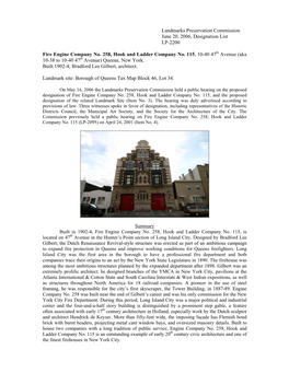 Landmarks Preservation Commission June 20, 2006, Designation List LP-2200