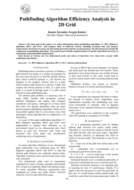 Pathfinding Algorithm Efficiency Analysis in 2D Grid