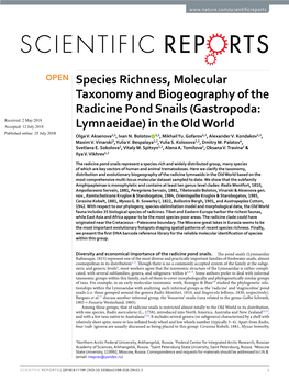 Species Richness, Molecular Taxonomy And