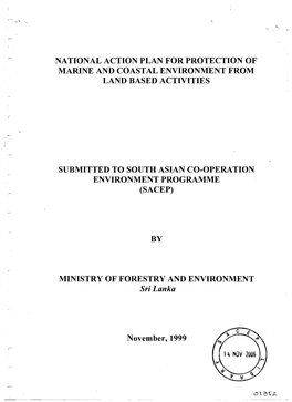 National Action Plan for Protection of Marine and Coastal Environment from Land Based Activities