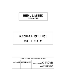 BEML Annual Report Color Pages