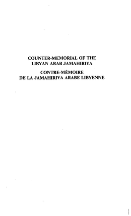 Counter-Memorial of the Libyan Arab Jamahiriya
