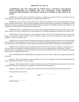 Ordinance No. 2013 - 64