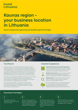 Kaunas Region - Your Business Location in Lithuania Home to Advanced Engineering and Breakthrough Technologies