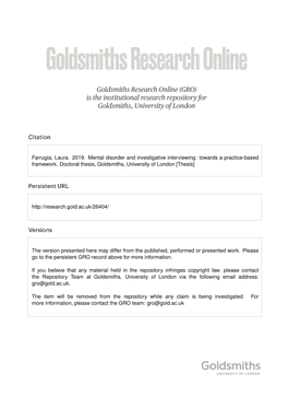 Farrugia, Laura. 2019. Mental Disorder and Investigative Interviewing: Towards a Practice-Based Framework