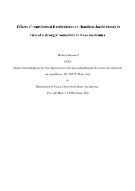 Effects of Transformed Hamiltonians on Hamilton-Jacobi Theory in View of a Stronger Connection to Wave Mechanics