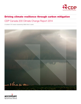 Driving Climate Resilience Through Carbon Mitigation CDP Canada 200 Climate Change Report 2014