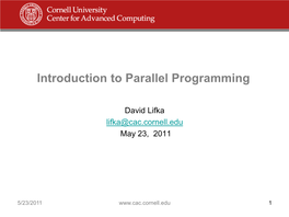 Introduction to Parallel Programming