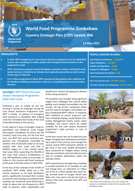 World Food Programme Zimbabwe Country Strategic Plan (CSP) Update #46