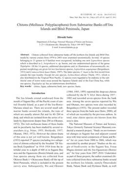Chitons (Mollusca: Polyplacophora) from Submarine Banks Off Izu Islands and Bōsō Peninsula, Japan