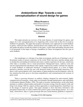 Towards a New Conceptualization of Sound Design for Games