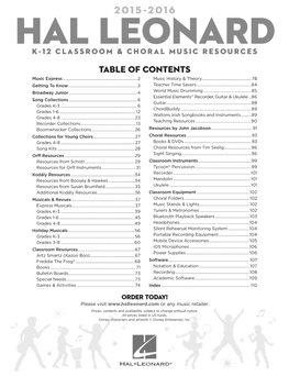 Table of Contents