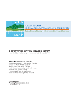 COUNTYWIDE WATER SERVICE STUDY Municipal Service Review / Government Code Section 56430