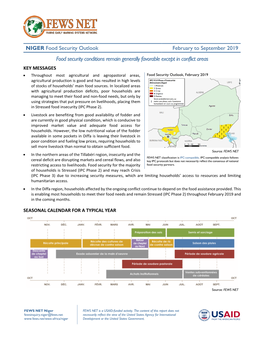 Food Security Conditions Remain Generally Favorable Except In