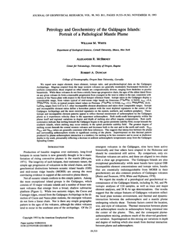 Petrology and Geochemistry of the Gal&Aacute