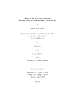 Locating Political Power in Internet Infrastructure by Ashwin Jacob