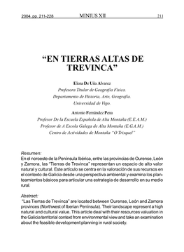 “En Tierras Altas De Trevinca”