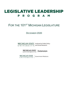 For the 101St Michigan Legislature