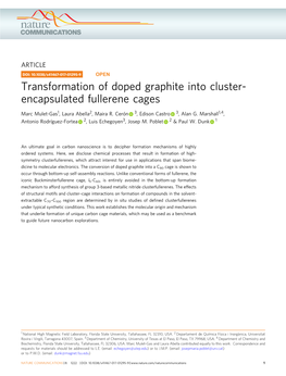 Transformation of Doped Graphite Into Cluster- Encapsulated Fullerene Cages