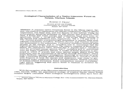 Ecological Characteristics of a Native Limestone Forest on Saipan