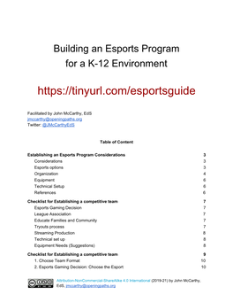 Starting an Esports Program Pdf 109.51 KB