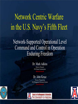 Network Centric Warfare in the U.S. Navy's Fifth Fleet