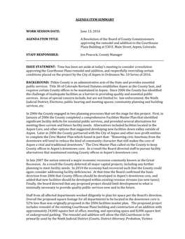 A Resolution of the Board of County Commissioners Approving the Remodel and Addition to the Courthouse Plaza Building at 530 E