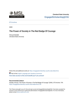 The Power of Society in the Red Badge of Courage