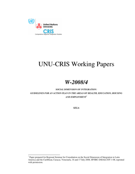 UNU-CRIS Working Papers