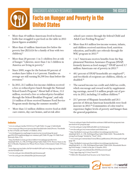 Facts on Hunger and Poverty in the United States and Internationally