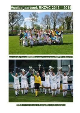 Voetbaljaarboek RKZVC 2013 – 2014