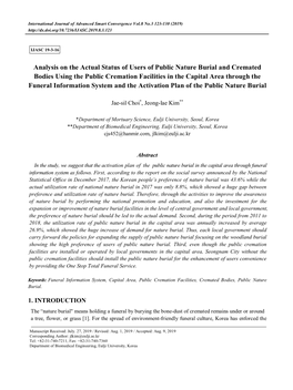 Analysis on the Actual Status of Users of Public Nature Burial and Cremated