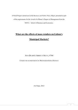 What Are the Effects of Mass Retailers on Lisbon's Municipal Markets?