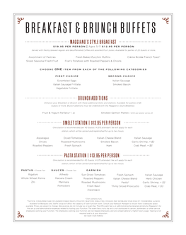 Daytime Banquet Menu