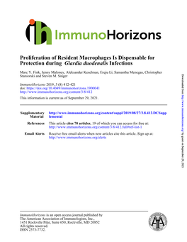 Giardia Duodenalis Infections