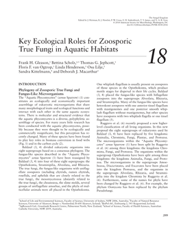 Key Ecological Roles for Zoosporic True Fungi in Aquatic Habitats