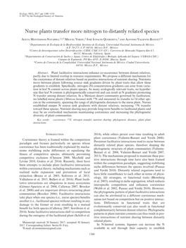Nurse Plants Transfer More Nitrogen to Distantly Related Species