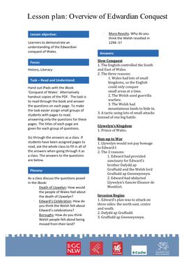 1. Overview of Edwardian Conquest