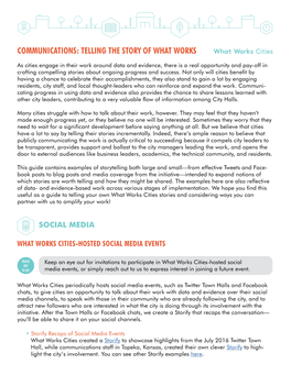 Communications: Telling the Story of What Works