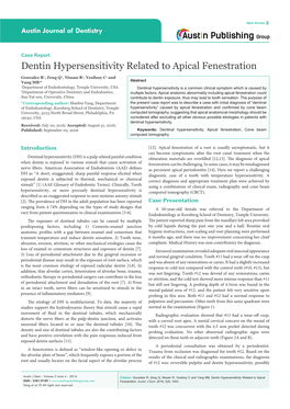 Dentin Hypersensitivity Related to Apical Fenestration