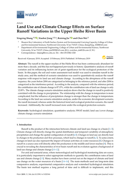 Land Use and Climate Change Effects on Surface Runoff Variations in the Upper Heihe River Basin