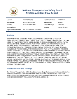 National Transportation Safety Board Aviation Accident Final Report