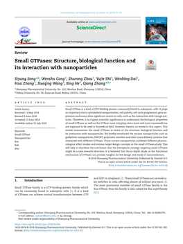 Small Gtpases: Structure, Biological Function and Its Interaction with Nanoparticles