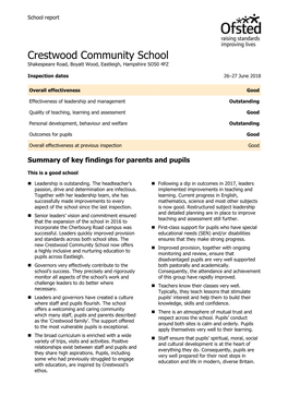 Ofsted Report