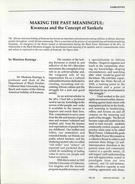 Kwanzaa and the Concept of Sankofa