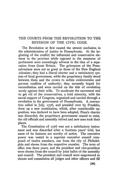 The Courts from the Revolution to the Revision of the Civil Code