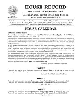 House Calendar