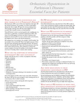 Orthostatic Hypotension in Parkinson's Disease