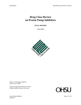 Drug Class Review on Proton Pump Inhibitors